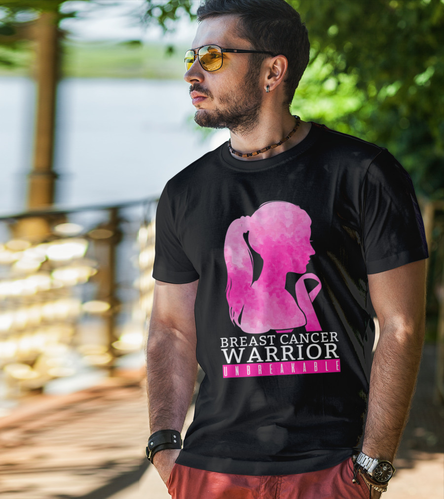 Breast Cancer Warrior Unbreakable Pink Ribbon T-Shirt