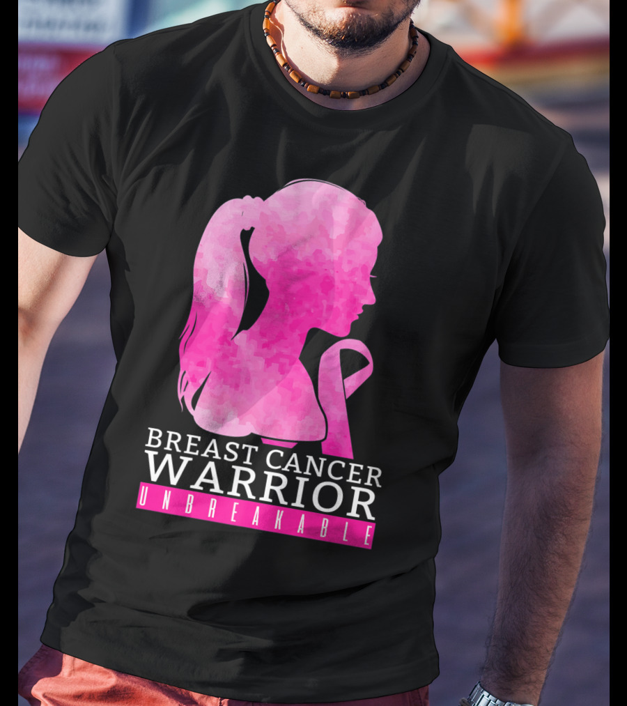 Breast Cancer Warrior Unbreakable Pink Ribbon T-Shirt