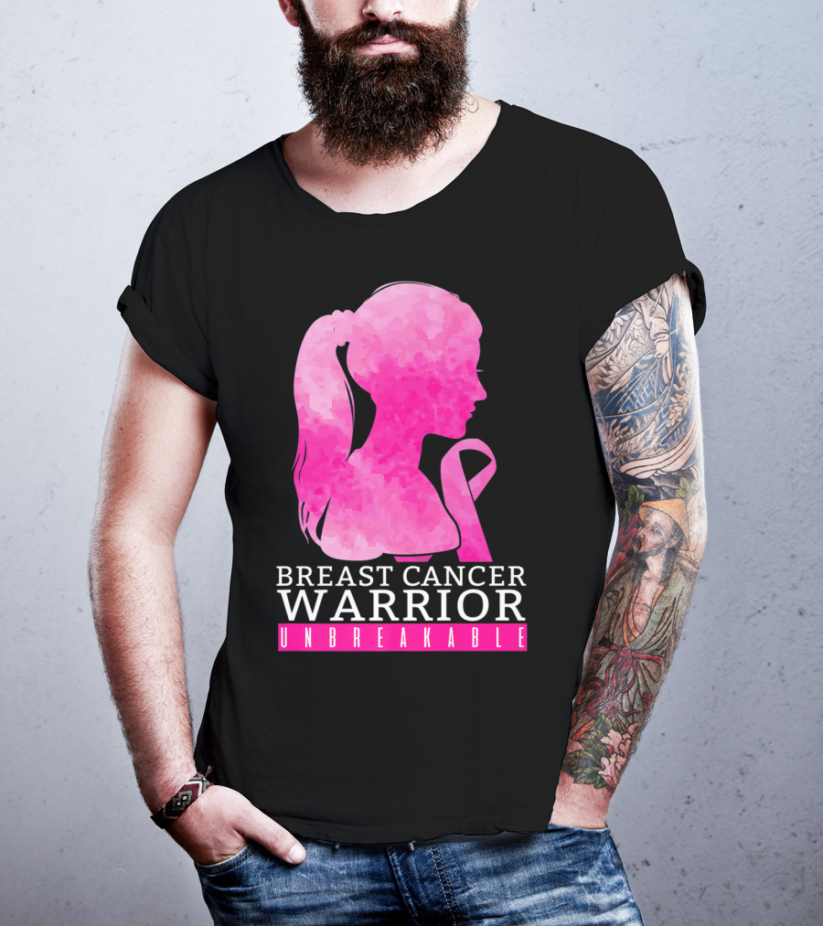 Breast Cancer Warrior Unbreakable Pink Ribbon T-Shirt