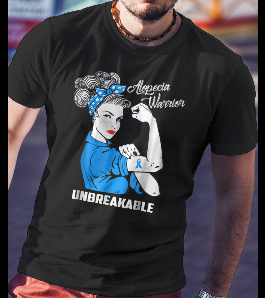 Alopecia Warrior Unbreakable Ribbon Rosie T-Shirt