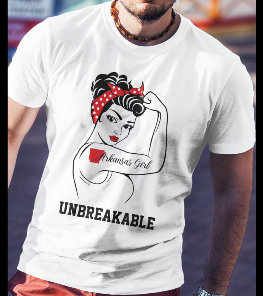 Arkansas Girl Unbreakable Rosie The Riveter T-Shirt
