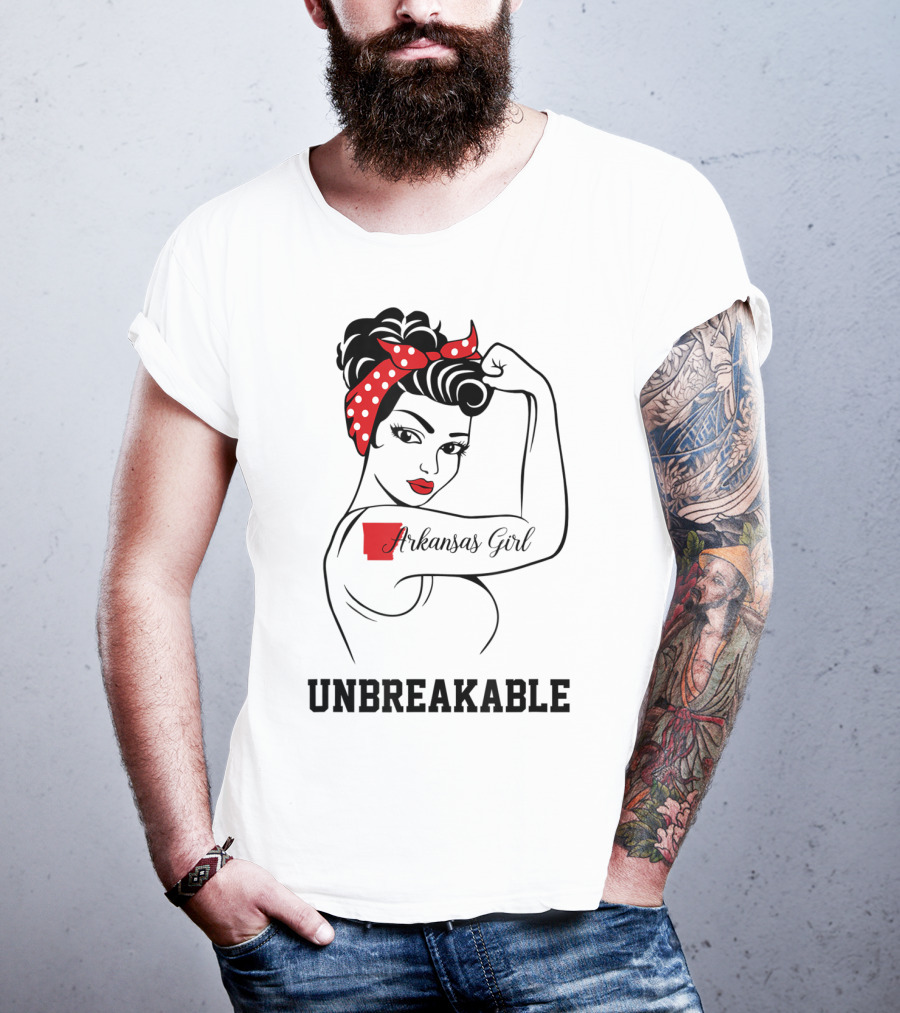 Arkansas Girl Unbreakable Rosie The Riveter T-Shirt