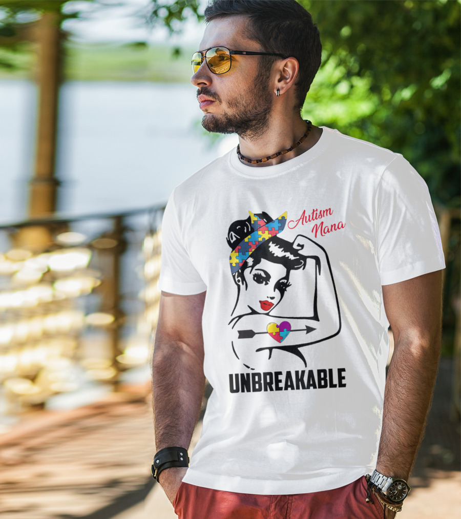 Autism Nana Unbreakable Puzzle Heart Bandana T-Shirt