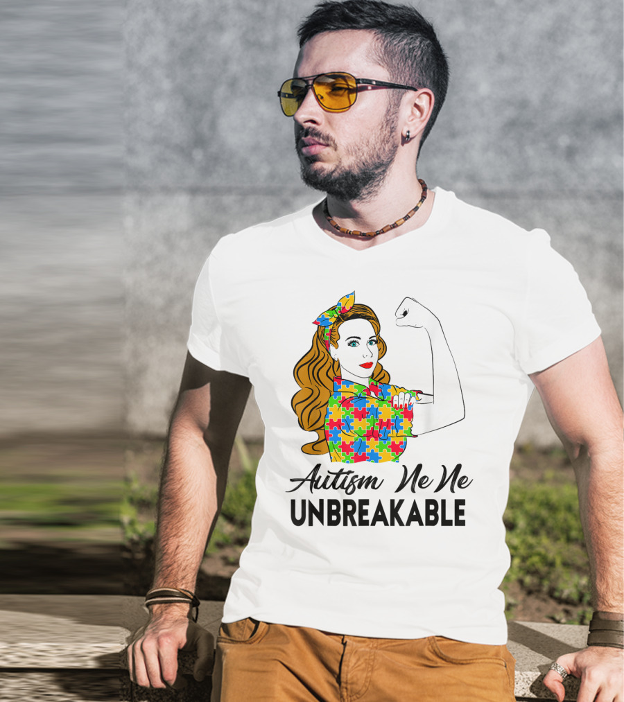 Autism Ne Ne Unbreakable Puzzle Piece Awareness T-Shirt