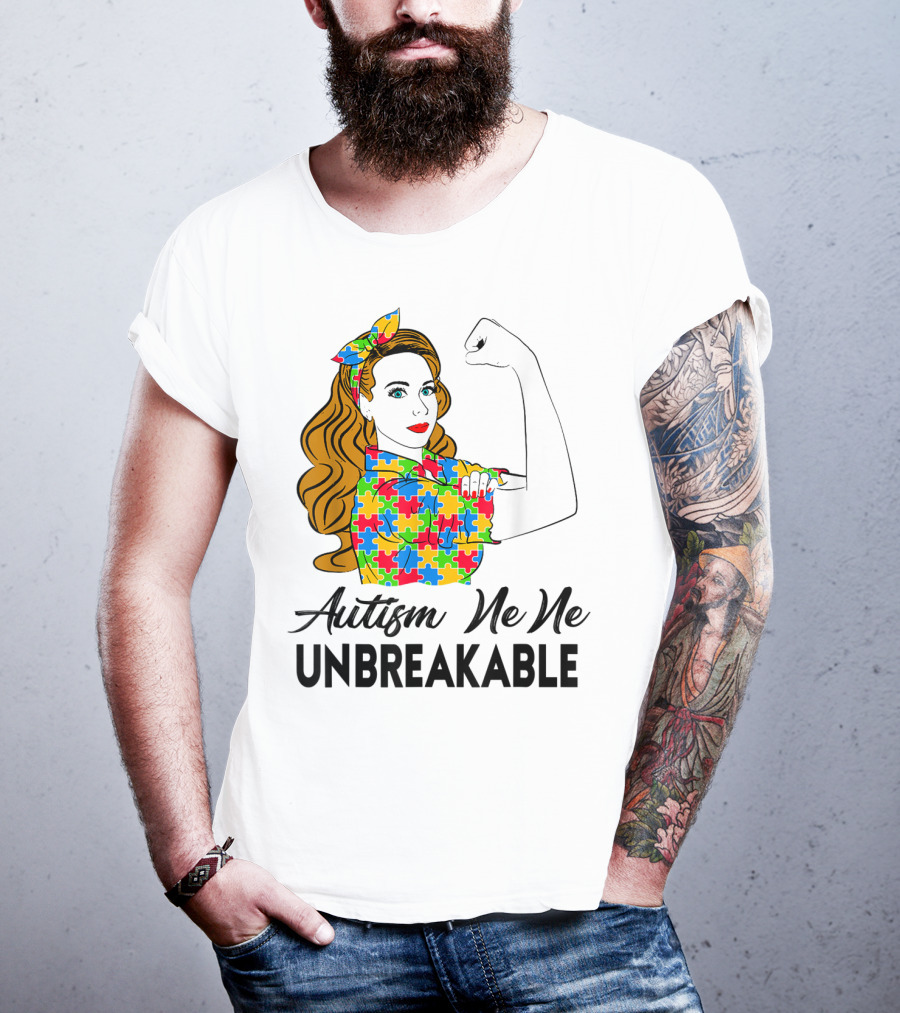 Autism Ne Ne Unbreakable Puzzle Piece Awareness T-Shirt