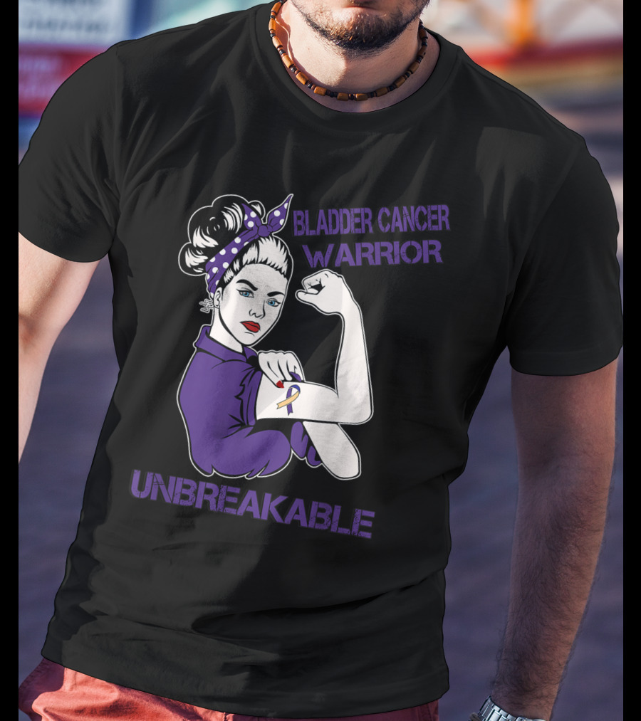 Bladder Cancer Warrior Unbreakable Strong Woman T-Shirt