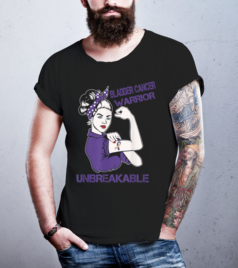 Bladder Cancer Warrior Unbreakable Strong Woman T-Shirt