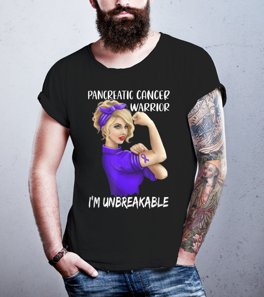Pancreatic Cancer Warrior I'm Unbreakable T-Shirt