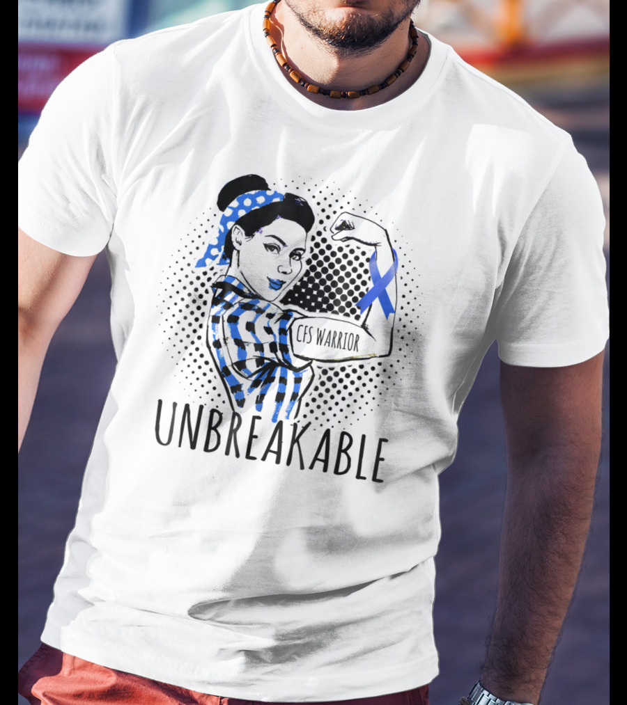 Cfs Warrior Unbreakable Blue Ribbon Strength T-Shirt