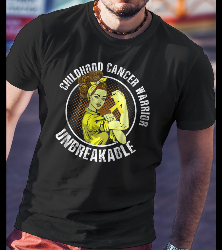 Childhood Cancer Warrior Unbreakable Rosie T-Shirt