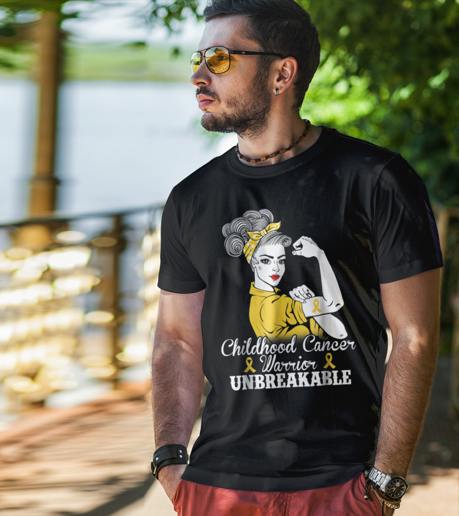Childhood Cancer Warrior Unbreakable Awareness Month T-Shirt