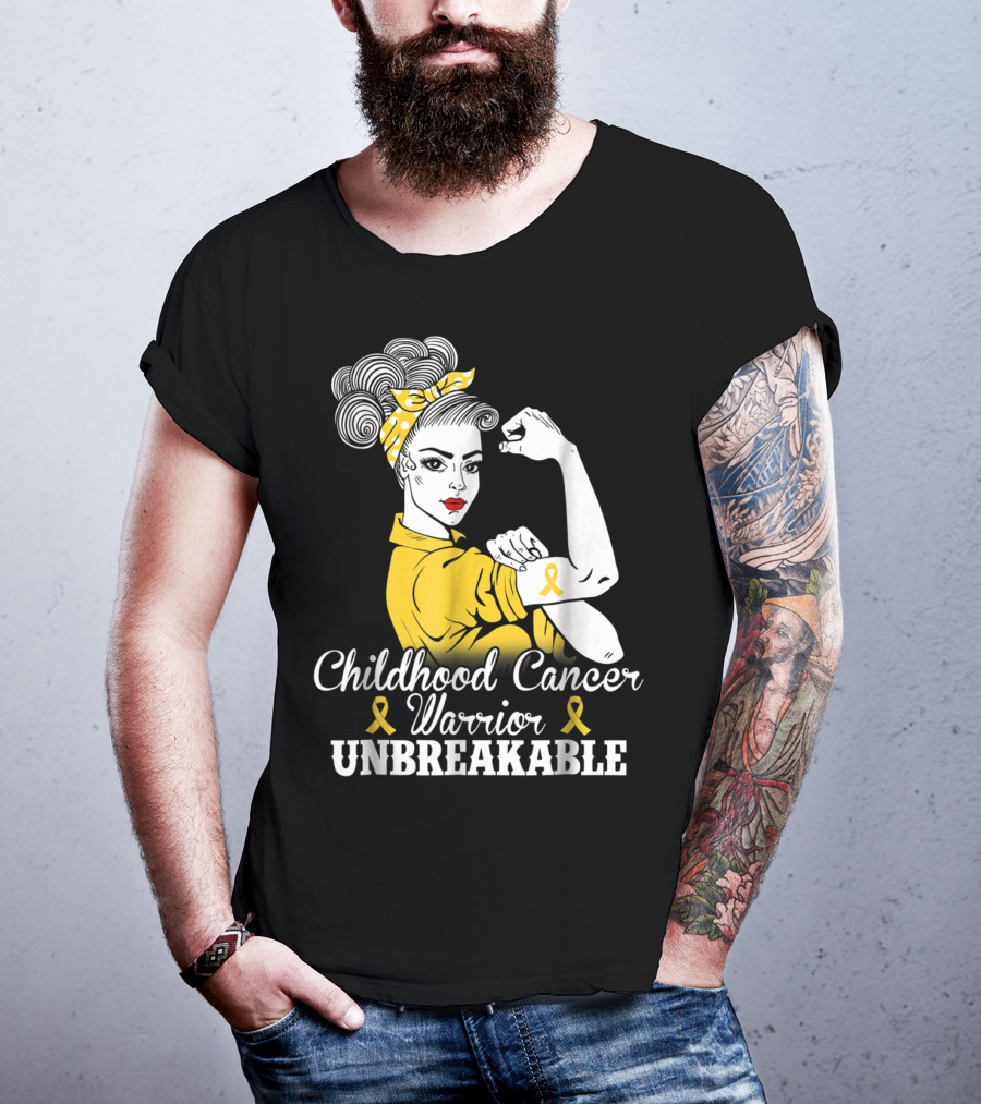 Childhood Cancer Warrior Unbreakable Awareness Month T-Shirt