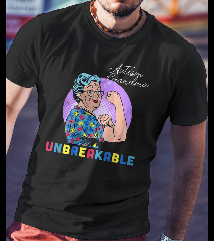 Autism Awareness Autism Grandma Unbreakable Pop T-Shirt