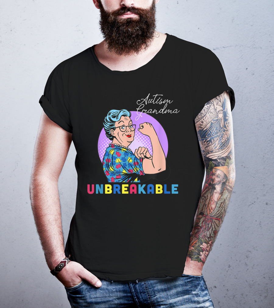 Autism Awareness Autism Grandma Unbreakable Pop T-Shirt