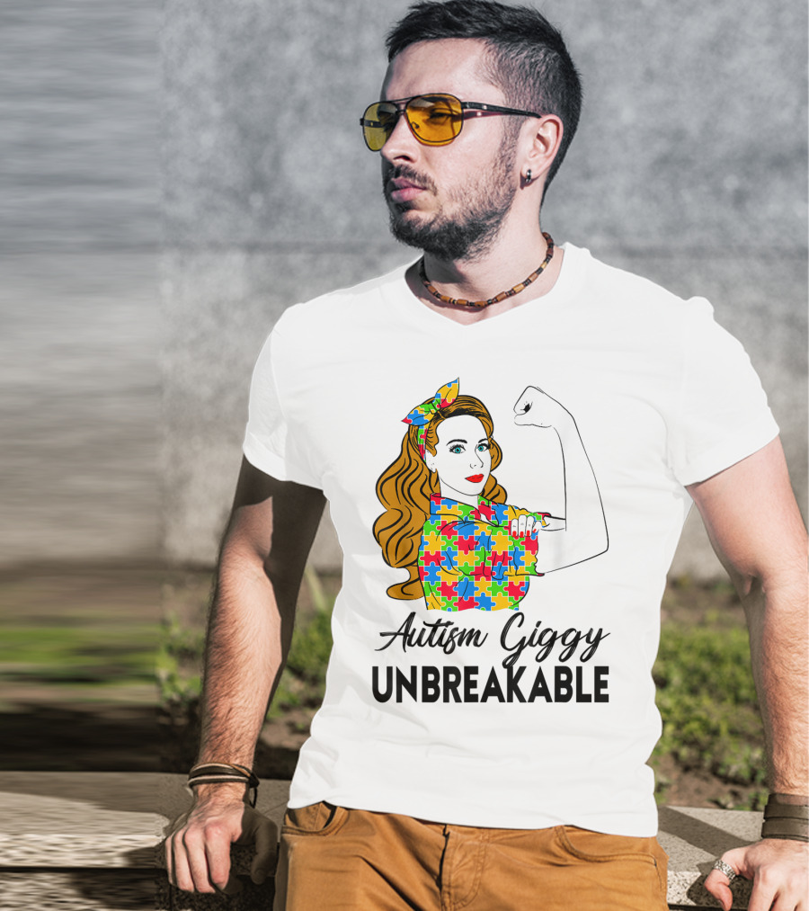 Autism Giggy Unbreakable Puzzle Piece Empowerment T-Shirt