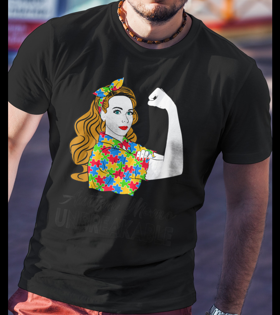 Autism Mamo Unbreakable Puzzle Piece Awareness T-Shirt