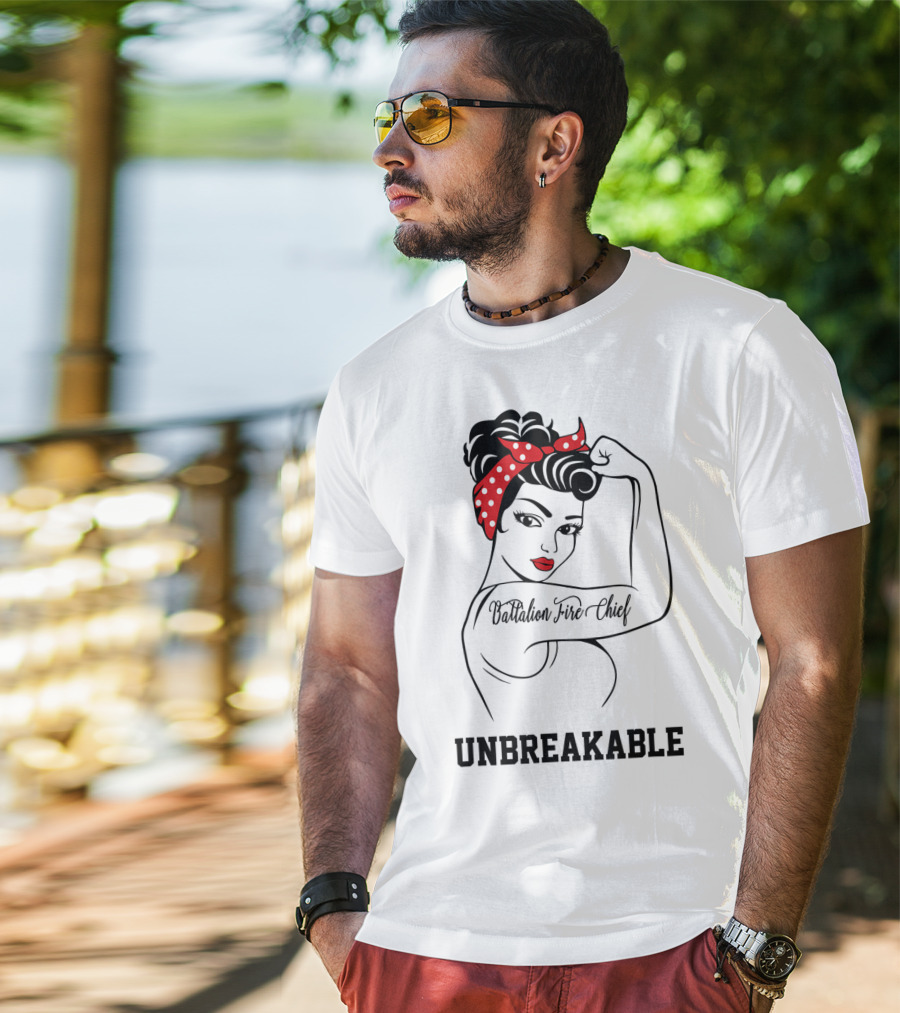 Battalion Fire Chief Unbreakable Retro Rosie The Riveter T-Shirt