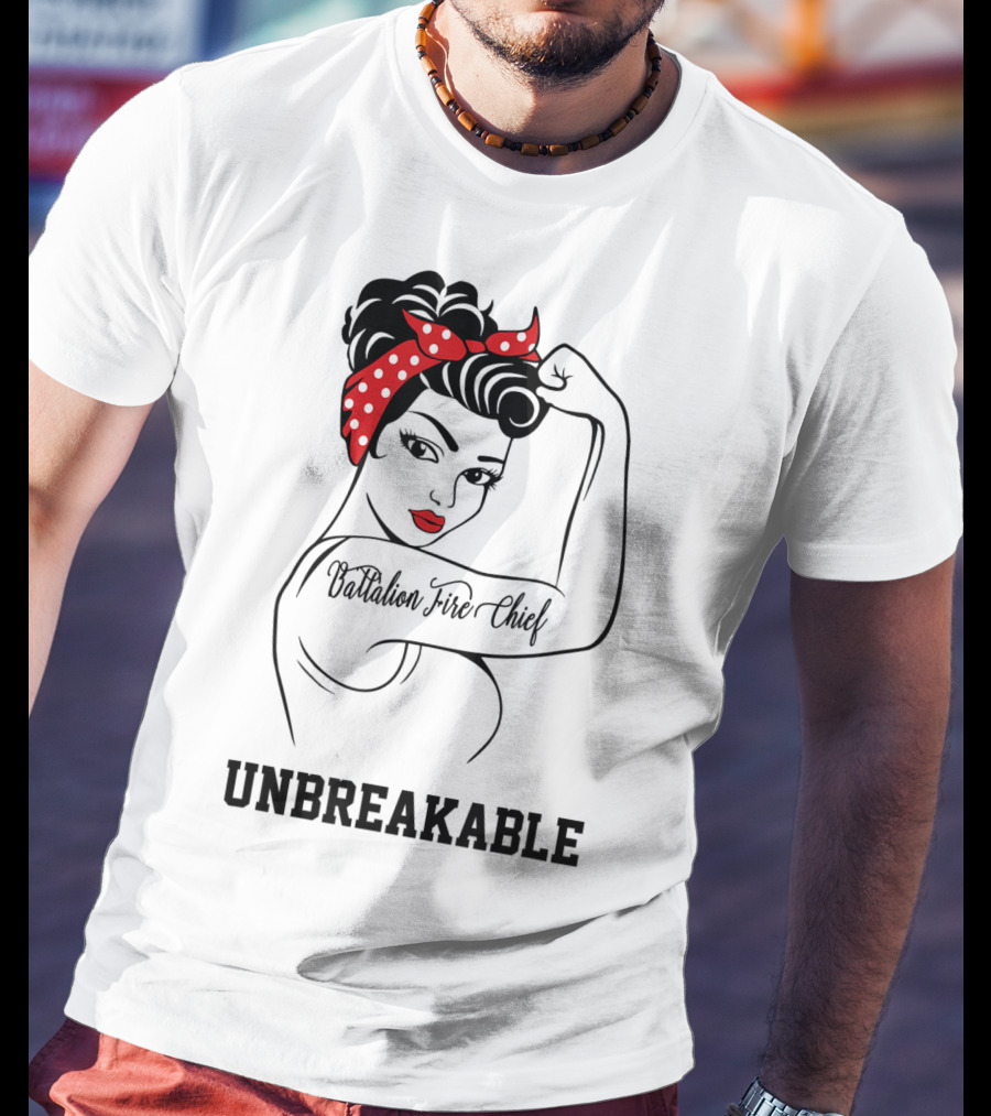 Battalion Fire Chief Unbreakable Retro Rosie The Riveter T-Shirt