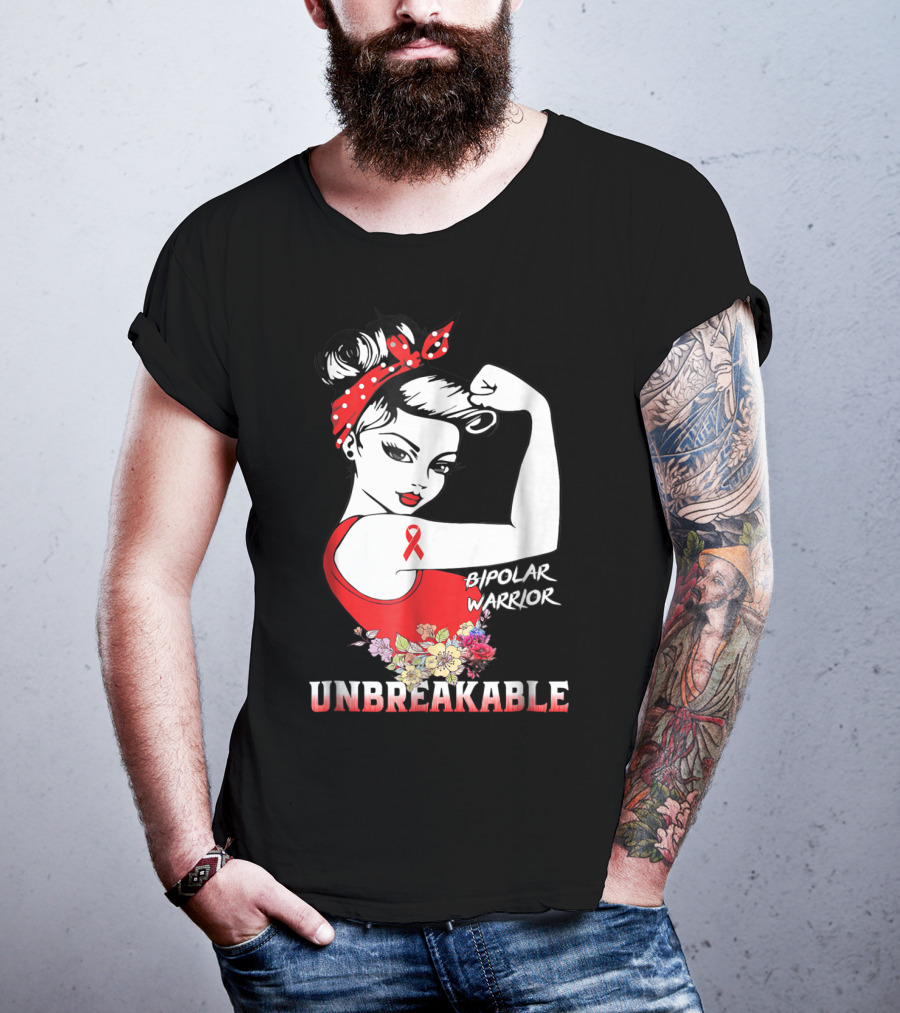 Bipolar Warrior Unbreakable Empowerment Rosie The Riveter T-Shirt