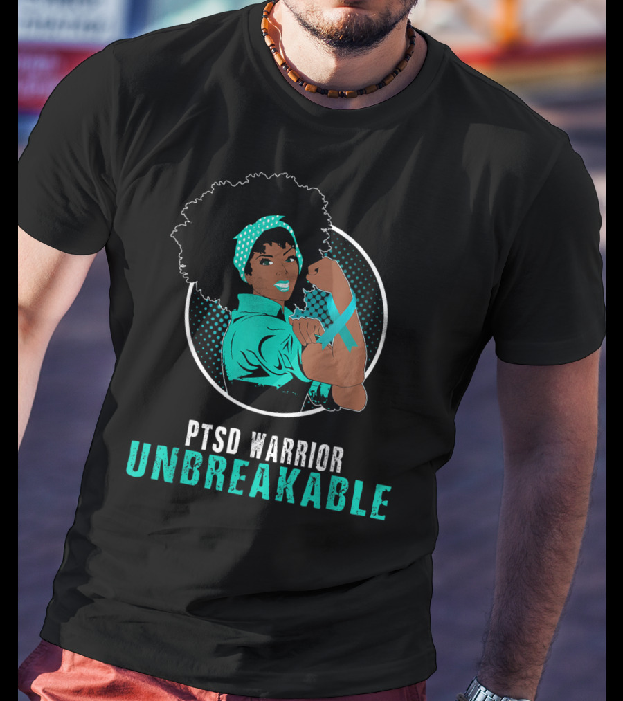 PTSD Warrior Unbreakable Black Girl Strength Empowerment T-Shirt