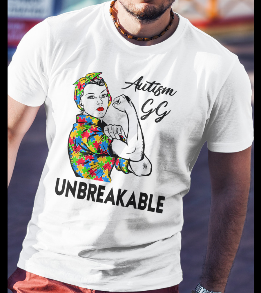 Autism Gg Unbreakable Autism Awareness Iconic Empowerment T-Shirt