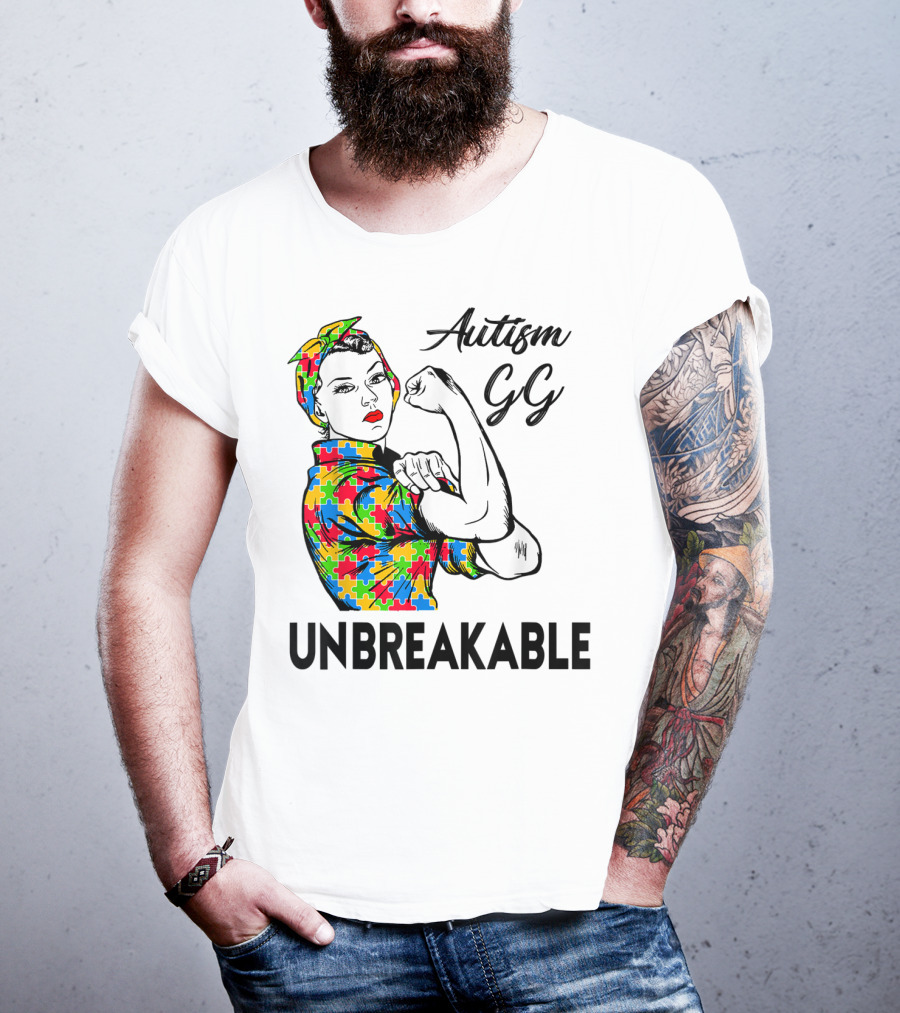 Autism Gg Unbreakable Autism Awareness Iconic Empowerment T-Shirt