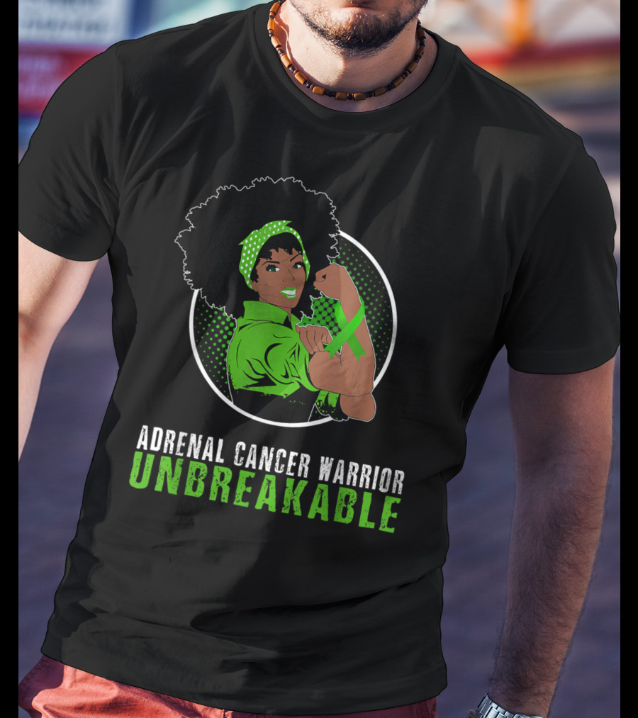 Adrenal Cancer Warrior Black Girl Unbreakable T-Shirt