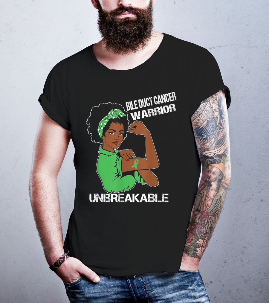 Bile Duct Cancer Warrior Unbreakable Strong Woman With Awareness T-Shirt