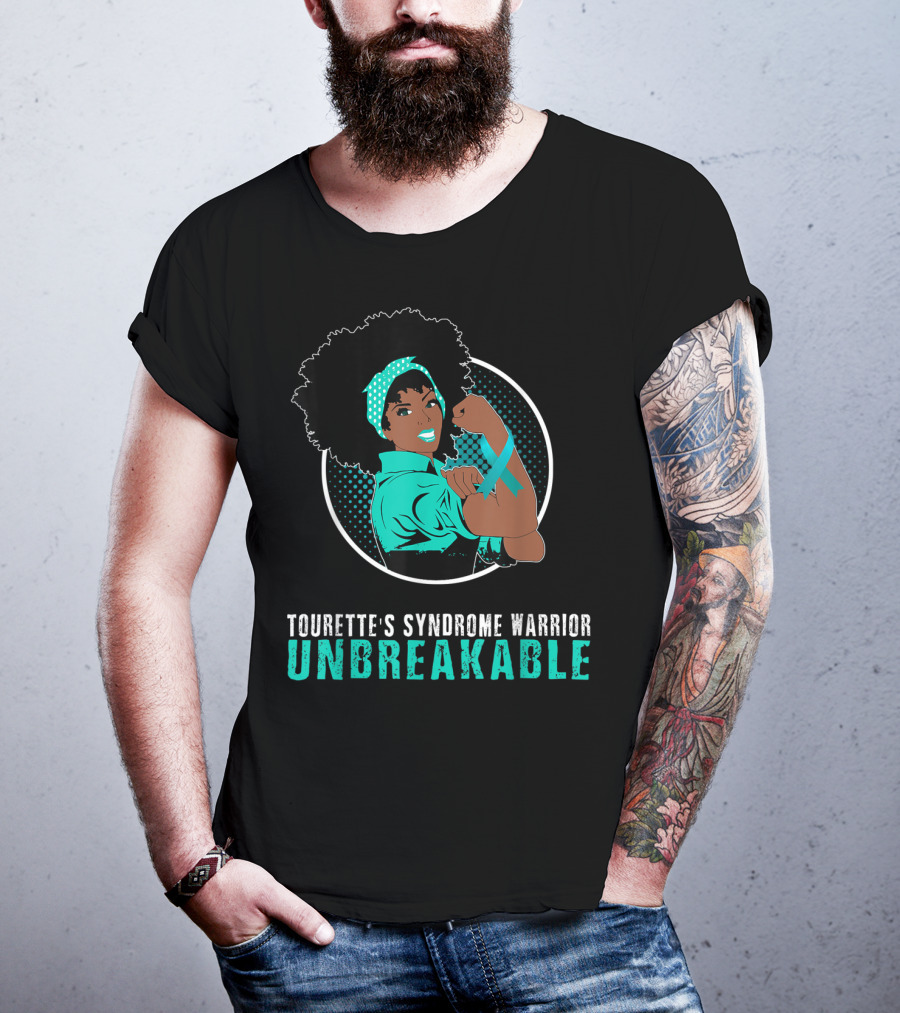 Tourette's Syndrome Warrior Unbreakable Black Girl T-Shirt