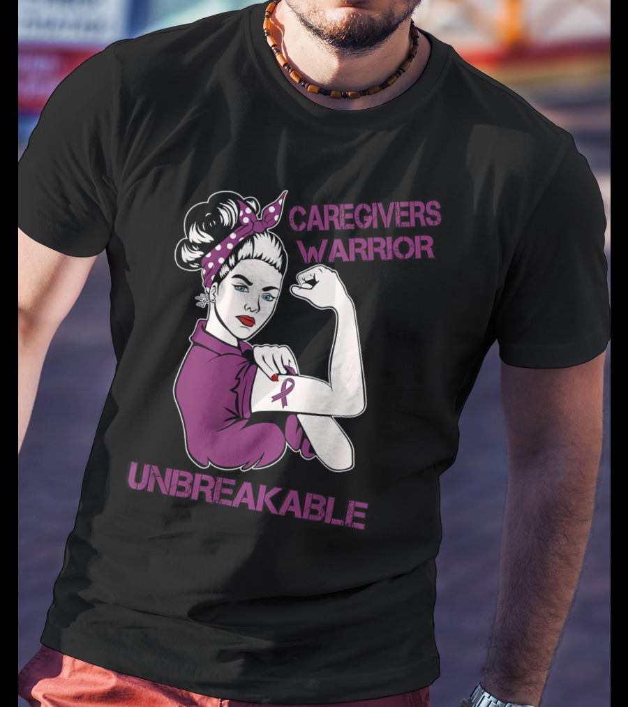 Caregivers Warrior Unbreakable Rosie The Riveter T-Shirt