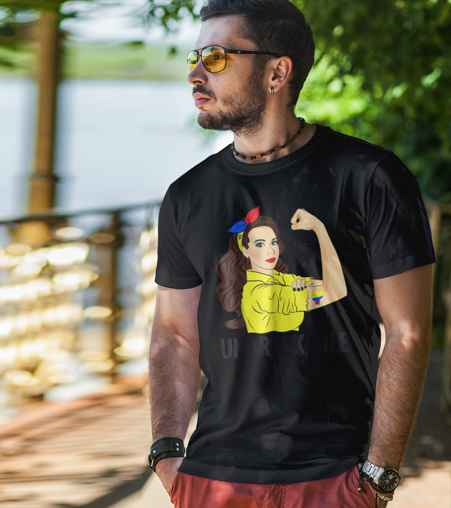 Ecuadorian Girl Unbreakable Strength With Ecuador Flag Colors T-Shirt
