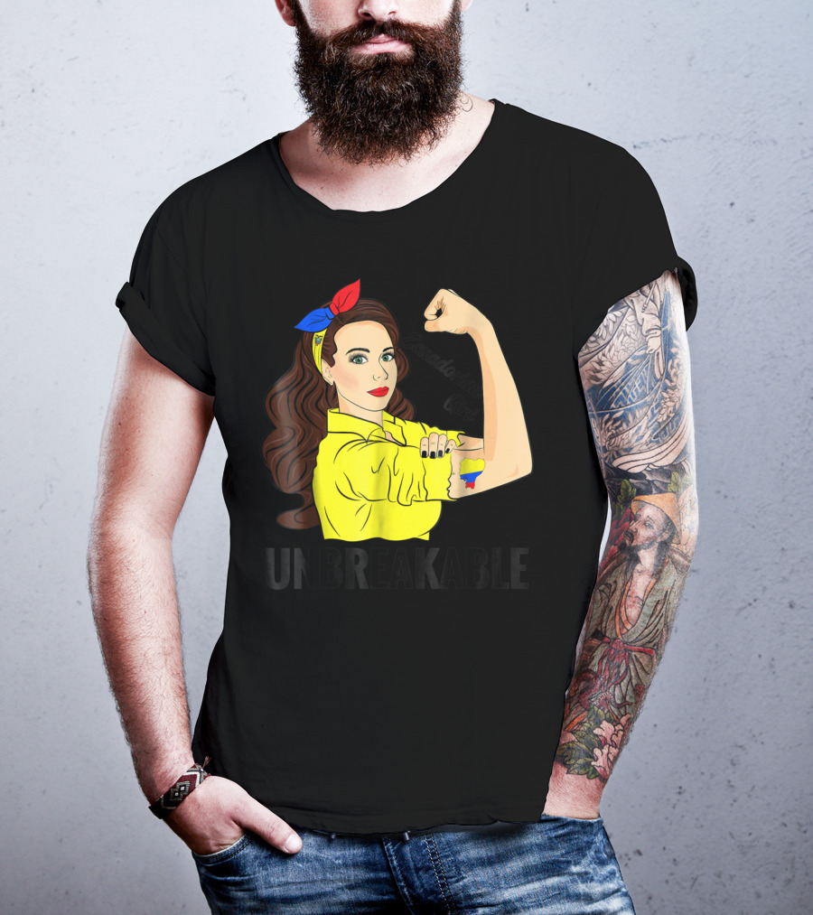 Ecuadorian Girl Unbreakable Strength With Ecuador Flag Colors T-Shirt