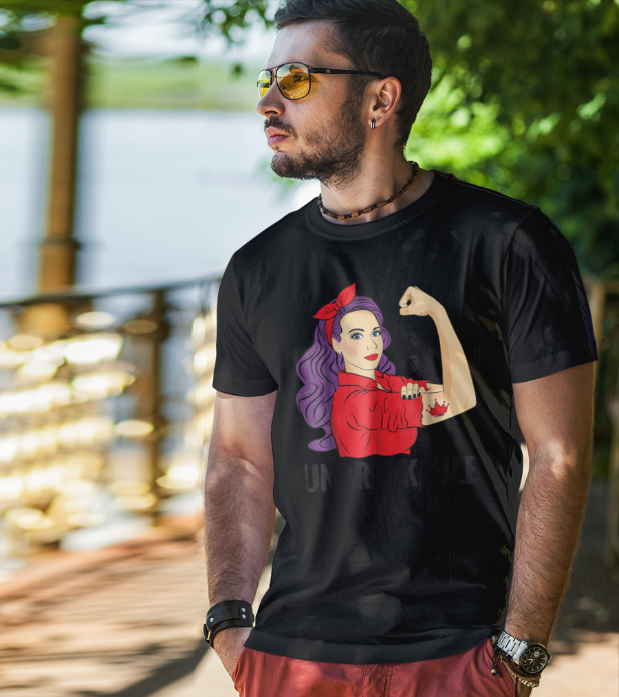 February Girl Unbreakable With Crown Tattoo Retro T-Shirt