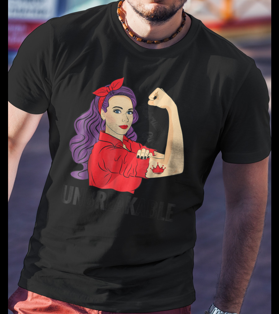 February Girl Unbreakable With Crown Tattoo Retro T-Shirt