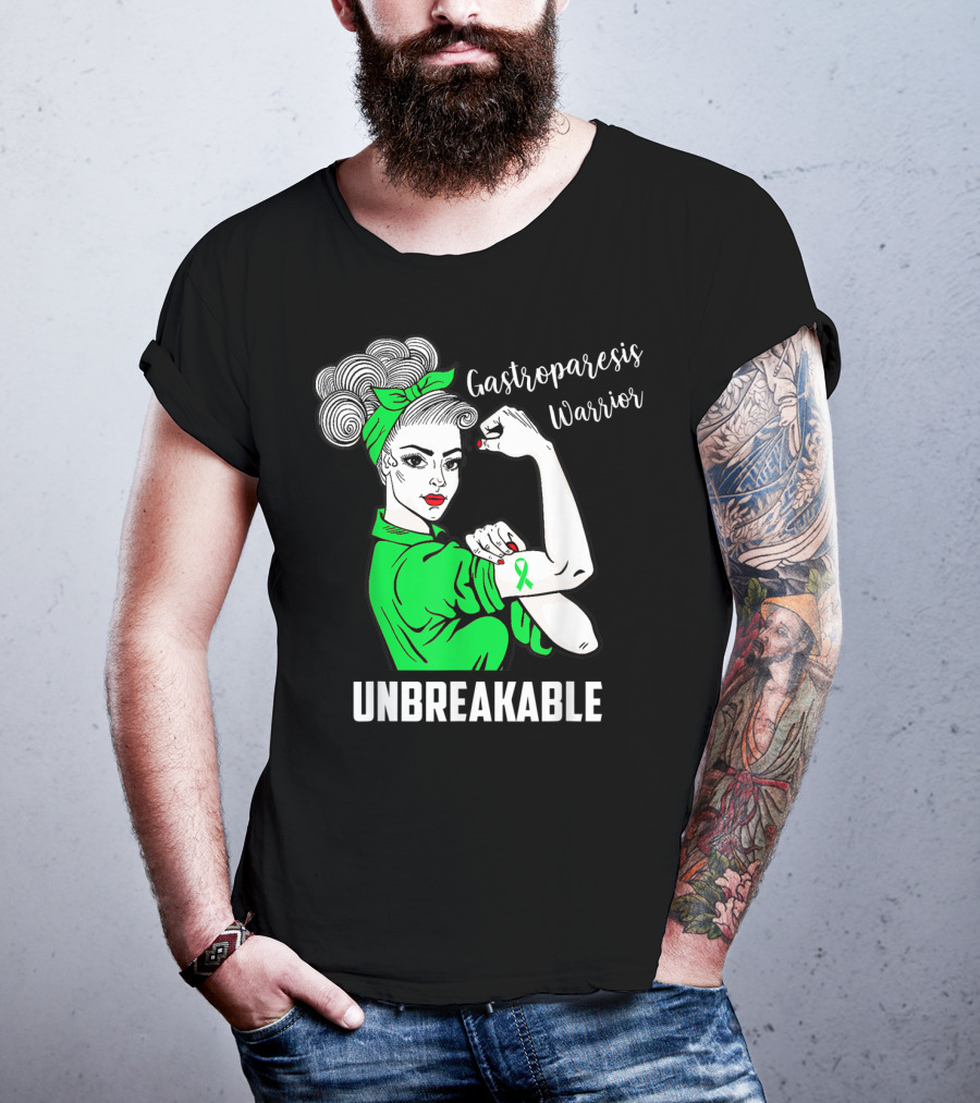 Gastroparesis Warrior Unbreakable Awareness Ribbon Strength T-Shirt