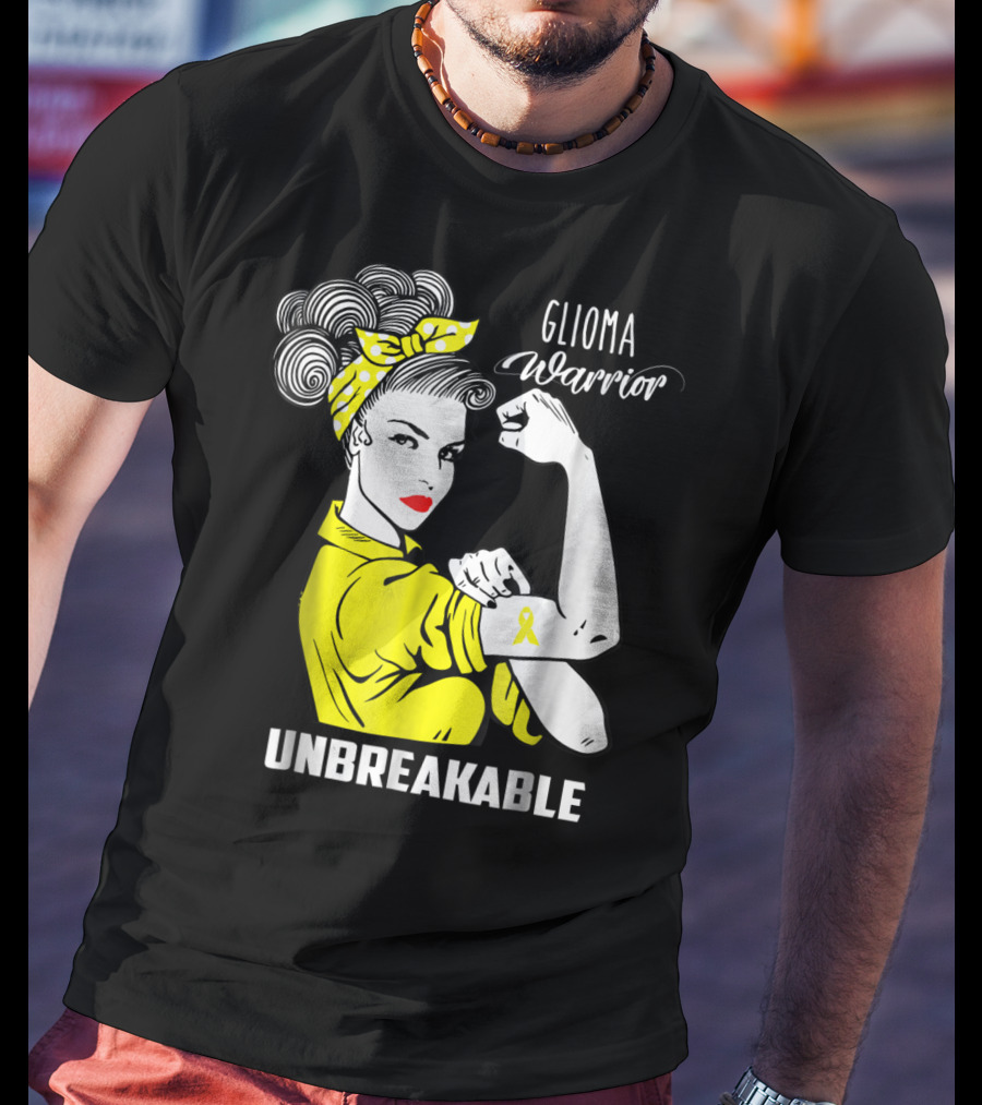 Glioma Warrior Unbreakable Awareness Ribbon T-Shirt