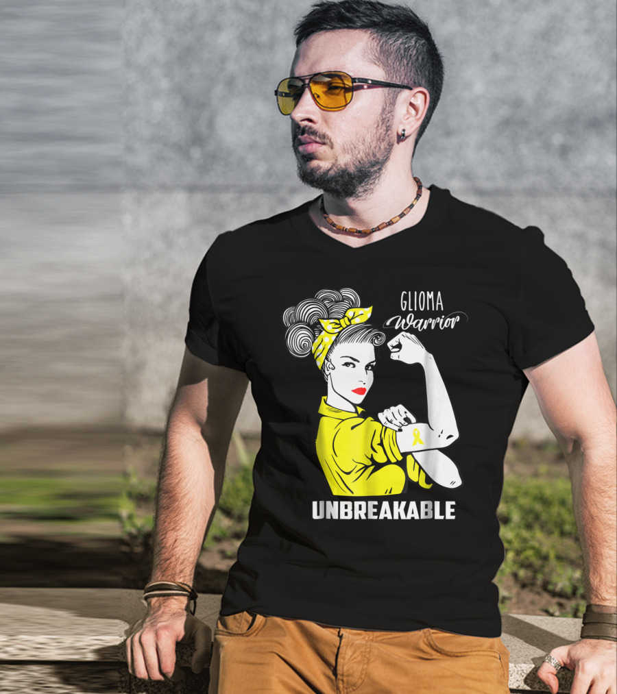 Glioma Warrior Unbreakable Awareness Ribbon T-Shirt