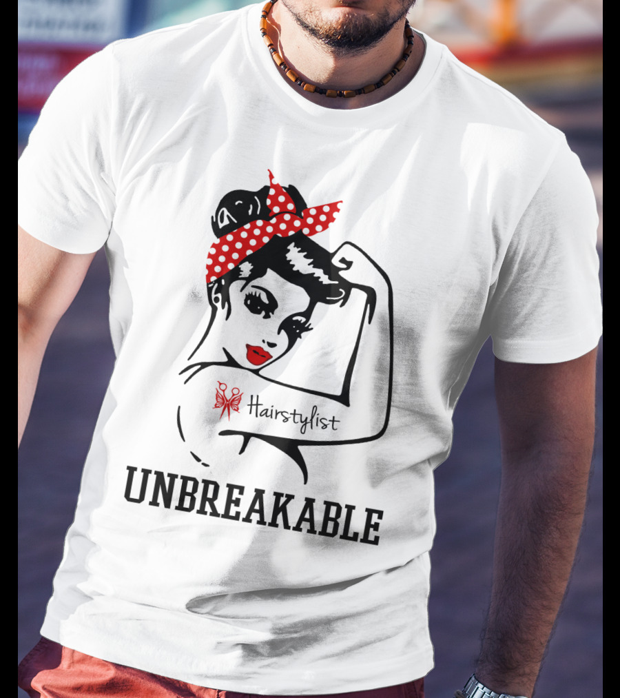 Hairstylist Unbreakable Retro Style Rosie The Riveter T-Shirt