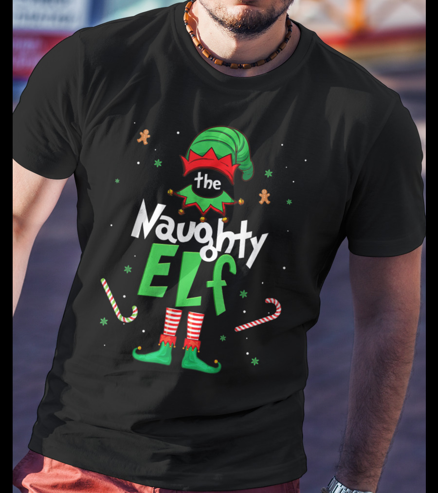 The Naughty Elf Christmas Family Festive T-Shirt