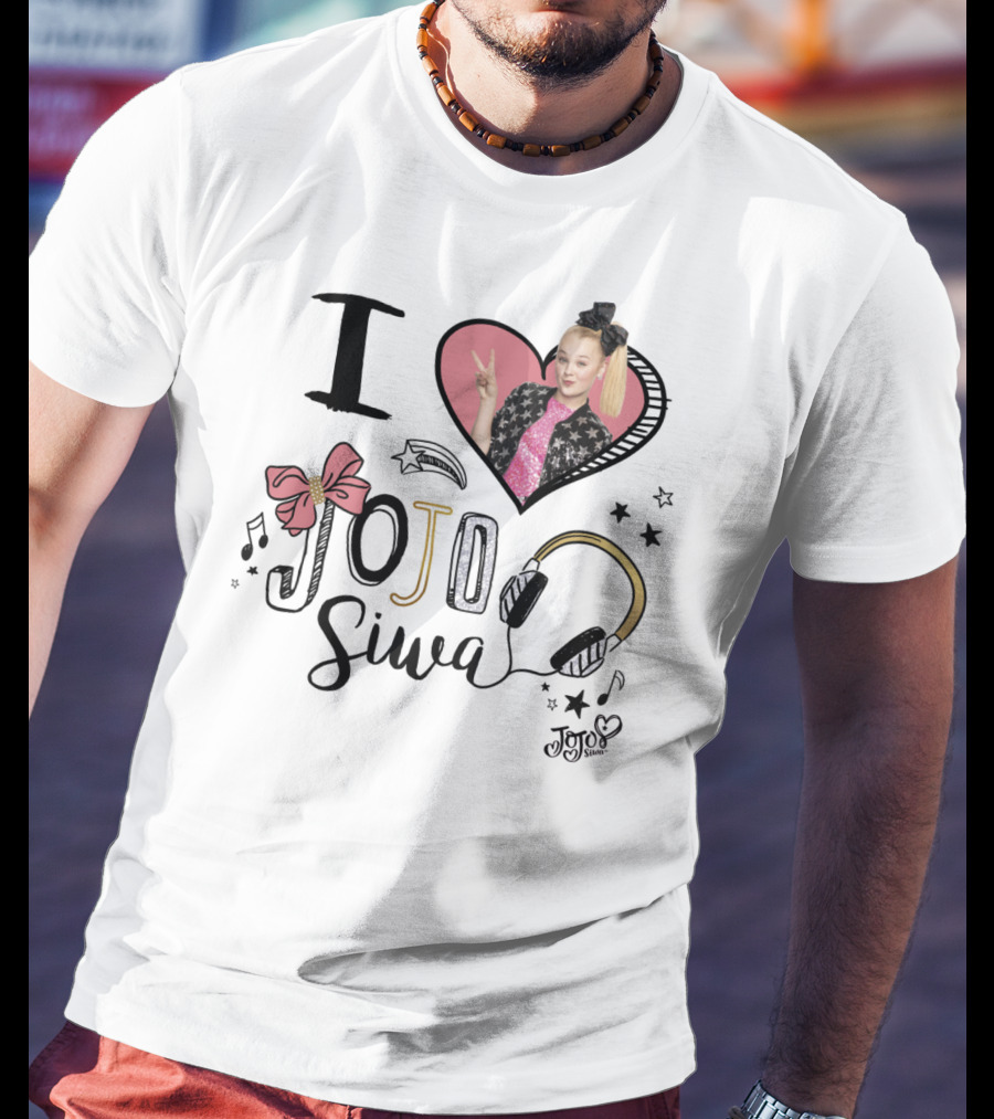 I Love Jojo Siwa Heart Bow Headphones Music Jojo Siwa T-Shirt