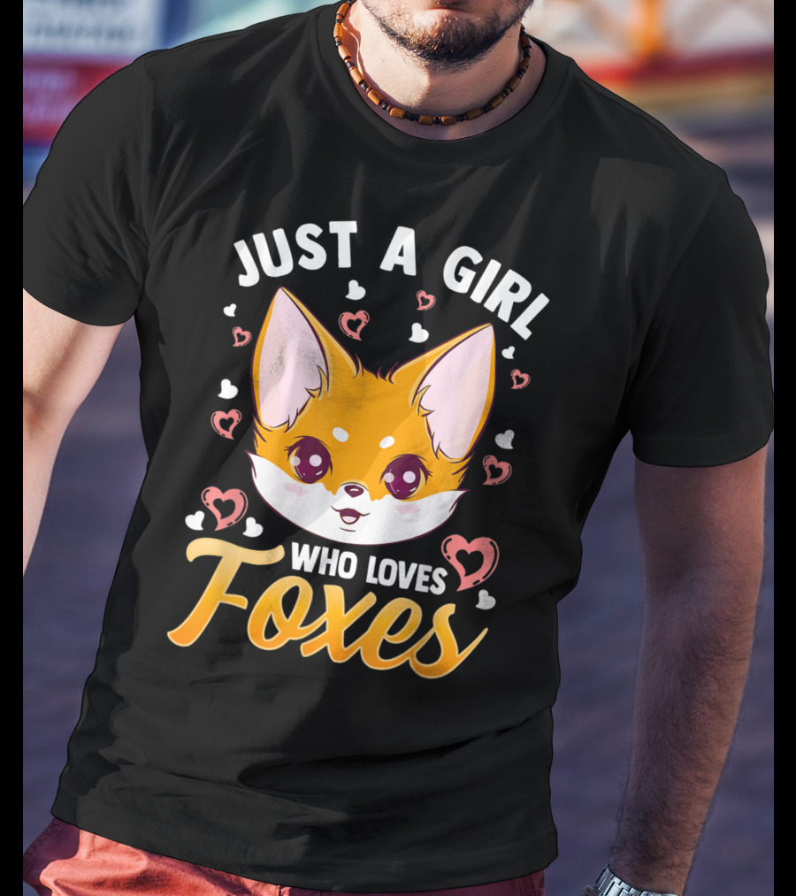 Just A Girl Who Loves Foxes Cute Fox Heart T-Shirt