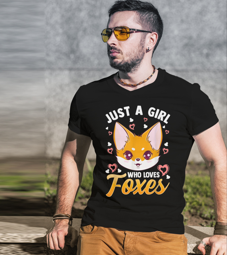 Just A Girl Who Loves Foxes Cute Fox Heart T-Shirt