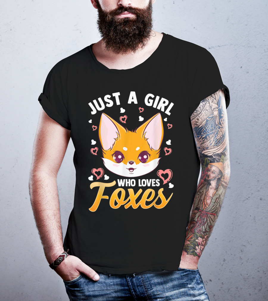 Just A Girl Who Loves Foxes Cute Fox Heart T-Shirt
