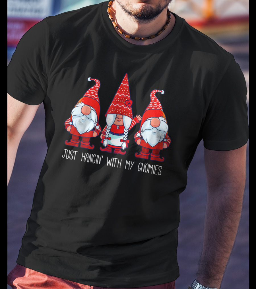 Just Hangin' With My Gnomies Red And White Trio T-Shirt