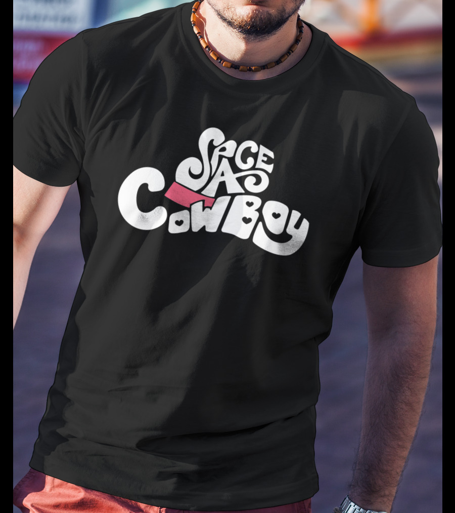 Space Cowboy Retro Typography T-Shirt
