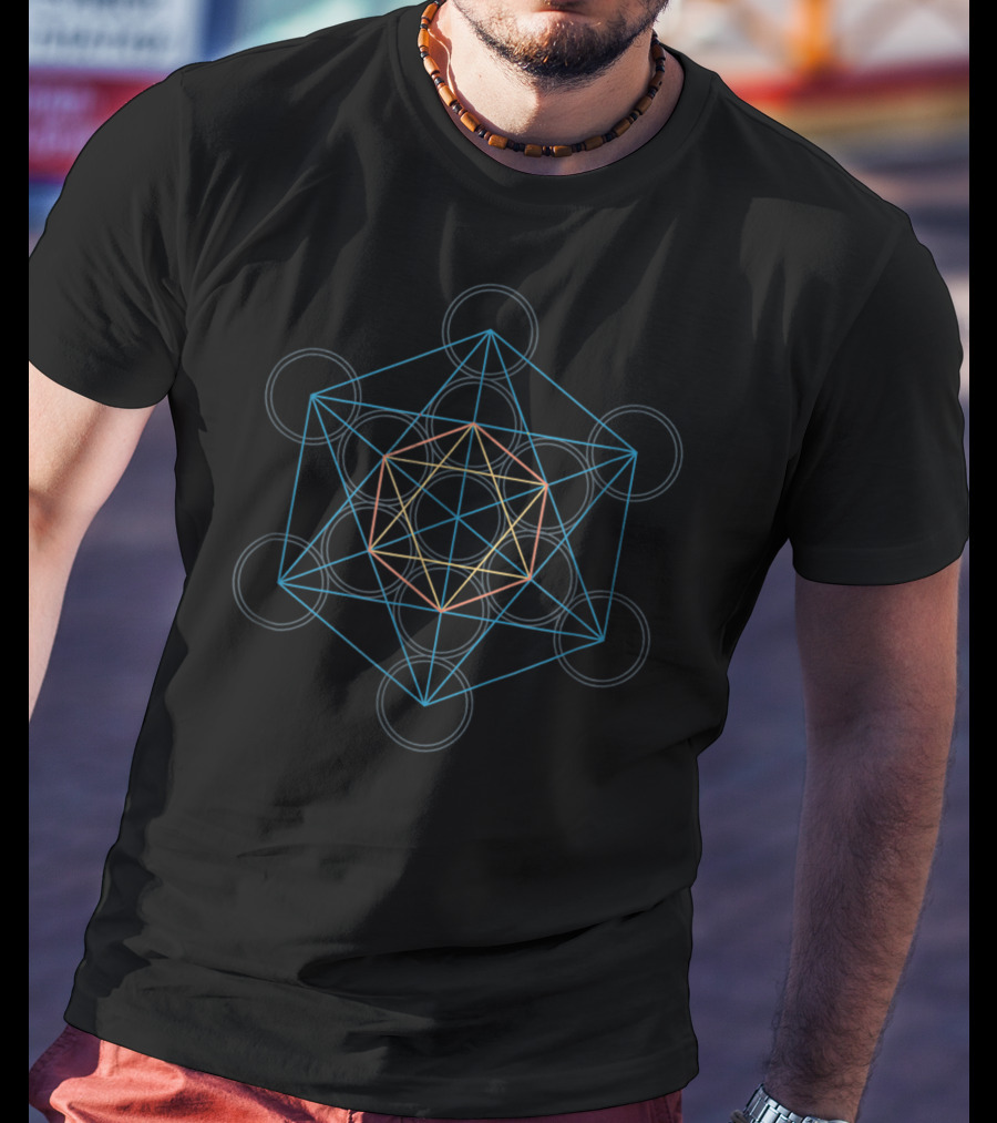 Metatron's Cube Sacred Geometry Platonic Solids Symbolism T-Shirt