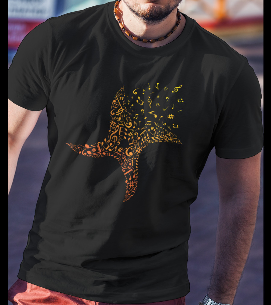 Music Ninja Shuriken Musical Notes Shurikens T-Shirt