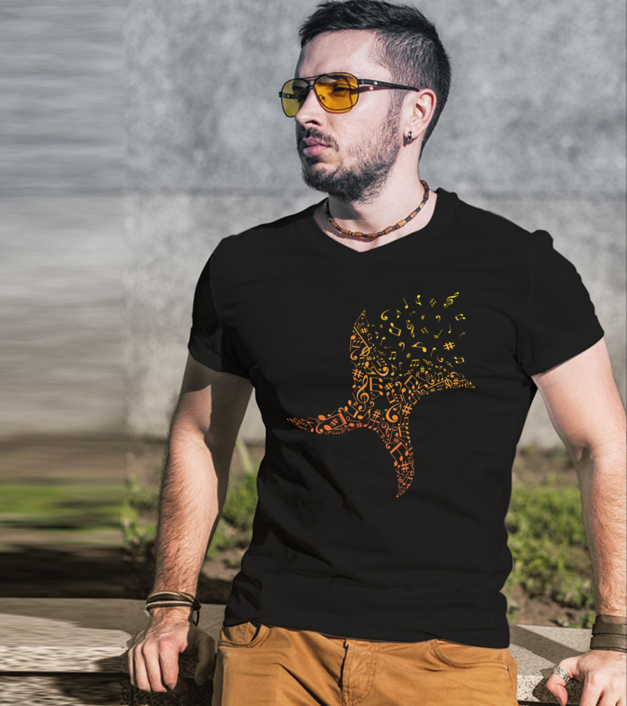 Music Ninja Shuriken Musical Notes Shurikens T-Shirt