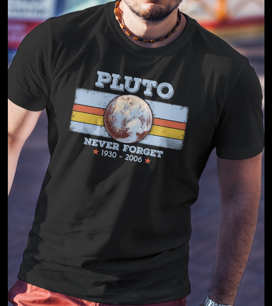 Pluto Never Forget 1930-2006 Retro Astronomy Planet T-Shirt