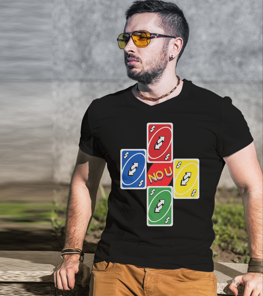 No U Reverse Card Cross Multicolor T-Shirt